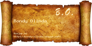 Bondy Olinda névjegykártya